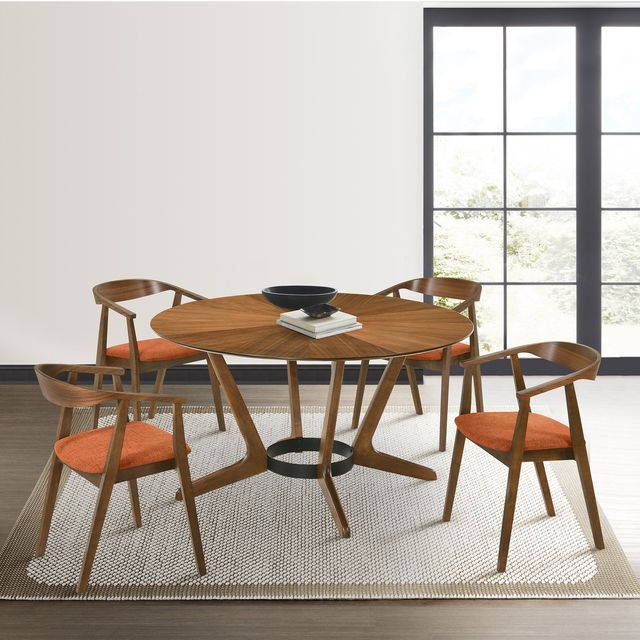 Armen Living Santana 2-Piece Orange Dining Chair Set-1