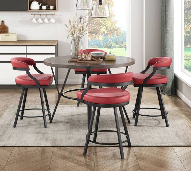 Homelegance® Crowley Red Counter Swivel Chair-1