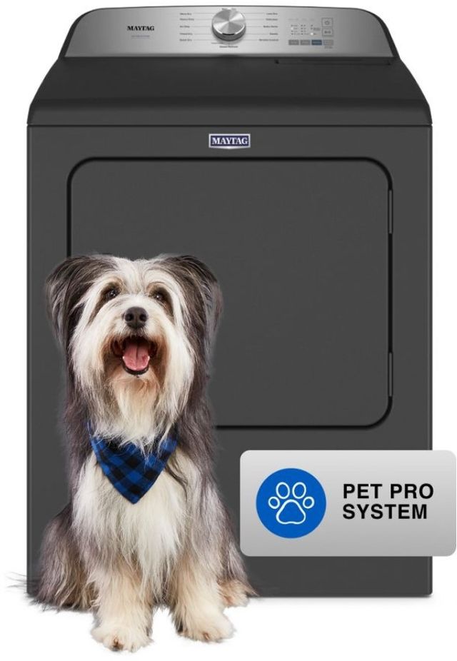 Maytag® 7.0 Cu. Ft. Volcano Black Front Load Gas Dryer -2