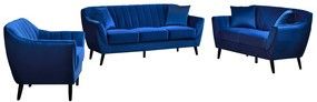 Mazin Furniture Odette Blue Velvet Sofa-1