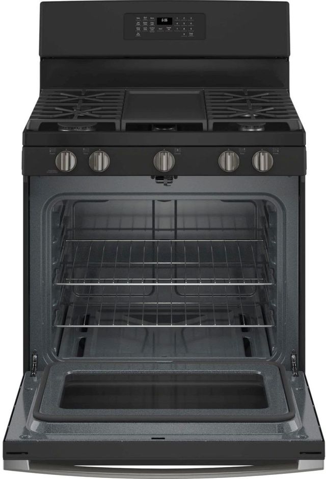 GE® 30" Black Slate Free Standing Natural Gas Range-1
