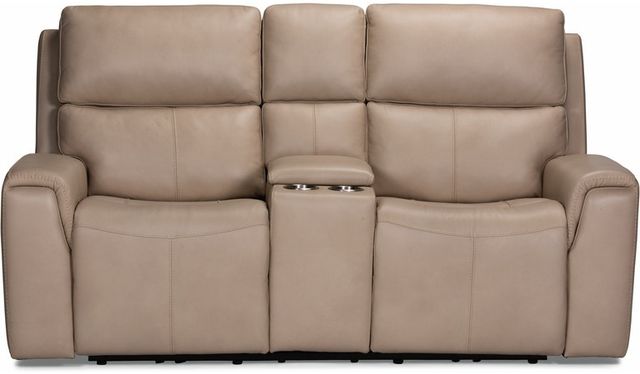 Flexsteel® Customizable Jarvis Beige Power Reclining Loveseat-1