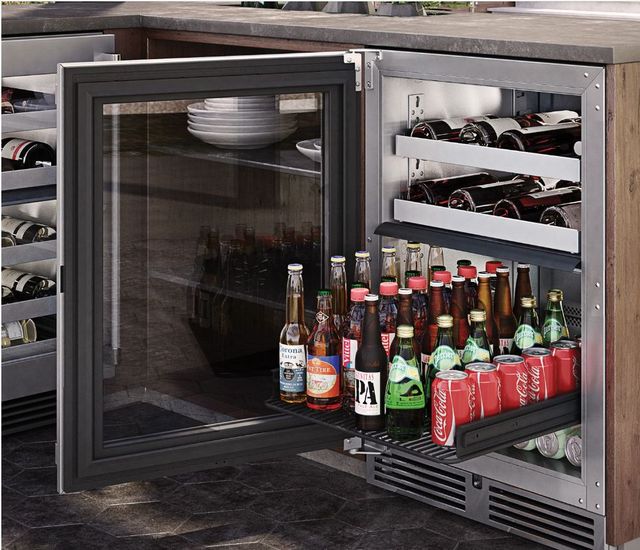 Perlick® Marine & Coastal Series 24" 5 Cu. Ft. Panel Ready Glass Door Built-In Wine Reserve/Refrigerator with Dual Zone-1