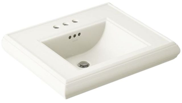 Kohler Memoirs® Biscuit Pedestal/Console Table Bathroom Sink Basin with 4" Centerset Faucet Holes-0