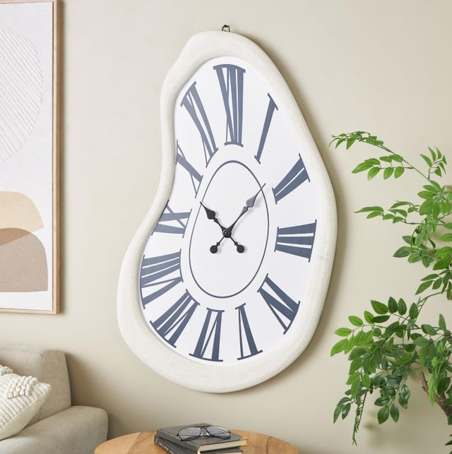 Deco Marche White Wavy Decorative Wall Clock-3
