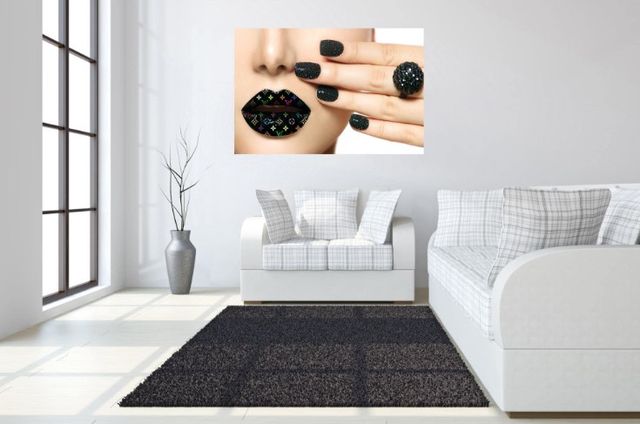Classy Living Design Her Lips Rhinestones Wall Art-1