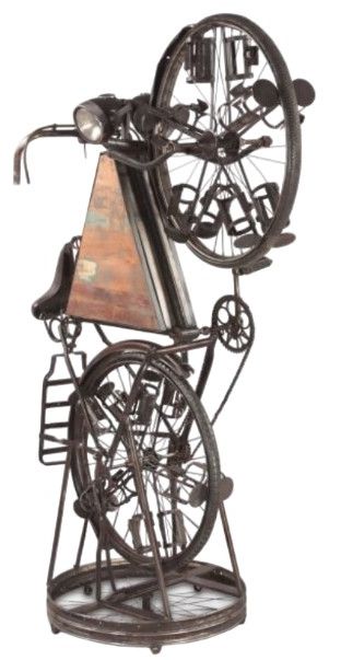 Home Trends & Design Eiffel Reclaimed Paint Cycle Bar-0