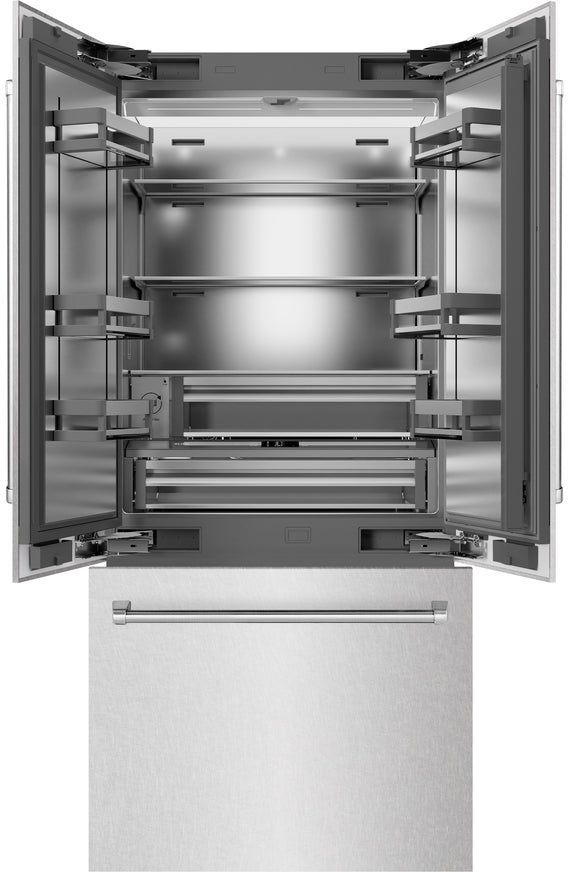 ZLINE 36" 19.6 Cu. Ft. Satin Stainless Steel Built In Bottom Freezer Refrigerator-2