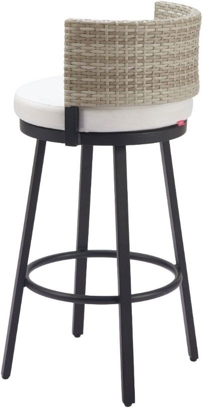 Zuo® Modern Midnight Wave Black/Gray/White Aluminum Outdoor Barstool-3