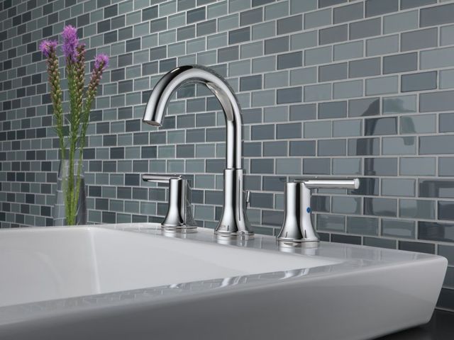 Delta Trinsic® Chrome 2-Handle Lever Widespread Bathroom Faucet with Pop-Up Drain-3