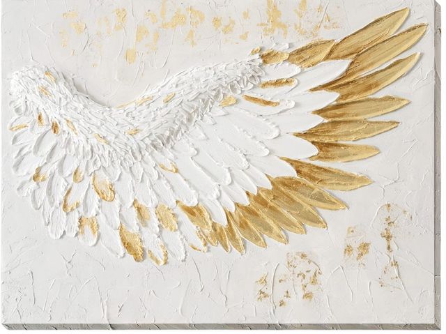 Classy Living Timeless Gilded Ascension Textured Wing Wall Art-0
