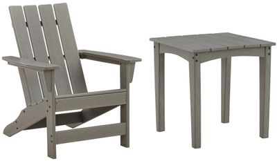 Front view of the Signature Design by Ashley® Visola 2-Piece Gray Outdoor Conversation Set