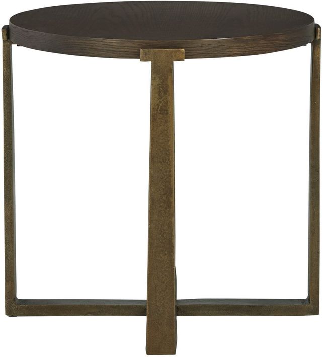 Signature Design by Ashley® Balintmore Brown Round End Table with Antique Gold Gase-1