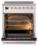 Ilve® Nostalgie II Noblesse 30'' Antique White Pro Style Induction Range with Chrome Trim-1
