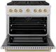 ZLINE Autograph Edition Paramount 36" 5.2 Cu. Ft. Stainless Steel Dual Fuel Range with 6 Burner DuoPro™ Cooktop and Electric Convection Oven and Polished Gold Helix Handle and Accents-1