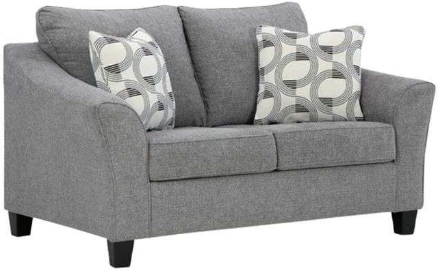 Benchcraft® Mathonia Smoke Loveseat-0
