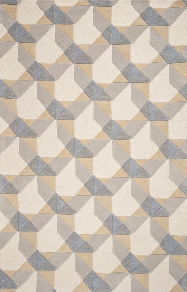 KAS Rugs Eternity Ivory/Grey Elements 5'x8' Rug-0
