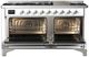Ilve® Majestic III 60" White Pro Style Dual Fuel Liquid Propane Range with Solid Door and Chrome Trim-1