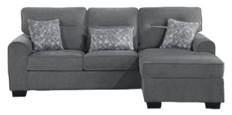 Milton Greens Stars 2-Piece Charcoal Fabric Cushioned Arm Sectional-0