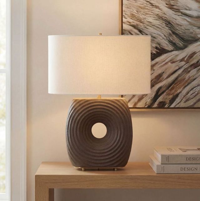 Uttermost® Geno Coffee Espresso Matte Concentric Ribbed Table Lamp-1