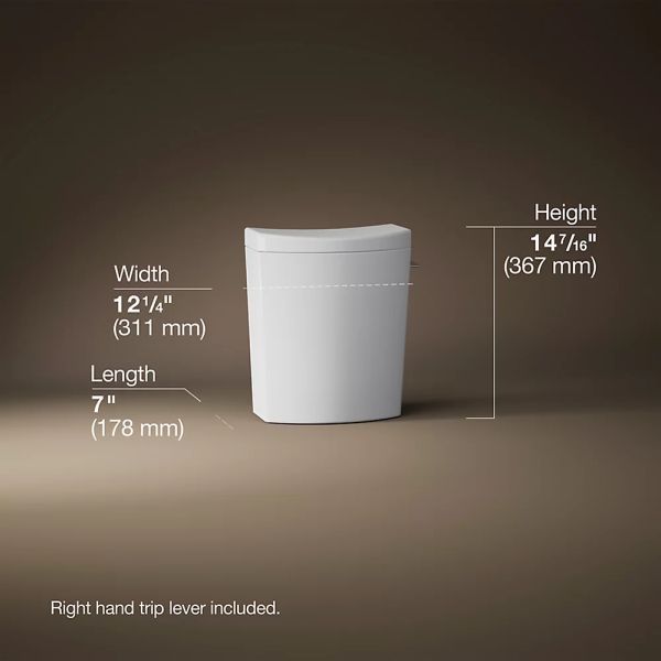 KOHLER® Persuade® Curv White Toilet Tank, Right-Hand Trip Dual-Flush-4