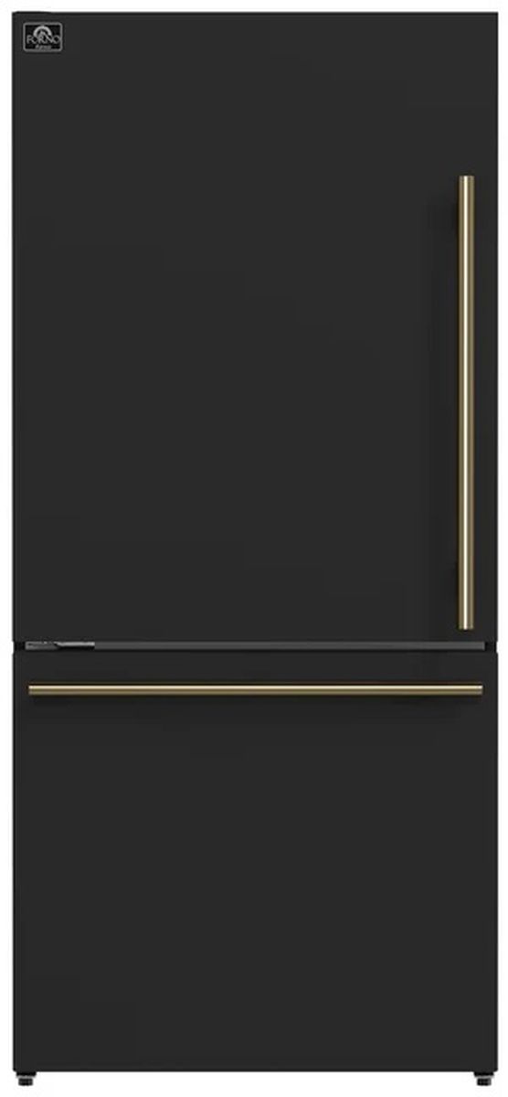 FORNO® Milano 62 in. 34.4 Cu. Ft. Black Bottom Freezer Refrigerator-2