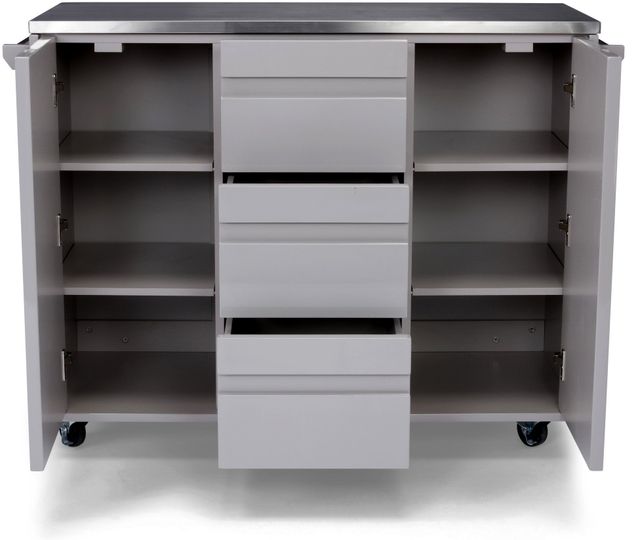 homestyles® Linear Gray/Stainless Steel Kitchen Cart-1