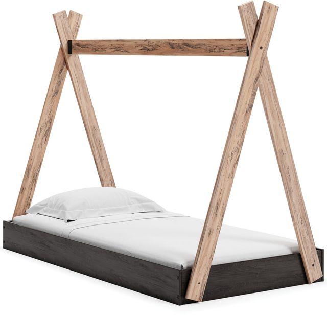 Signature Design by Ashley® Piperton Two-tone Brown/Black Twin Tent Complete Bed in Box-0