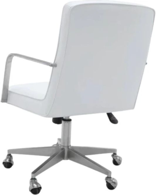 Modus Furniture One Brushed Stainless Steel/White Office Chair-3
