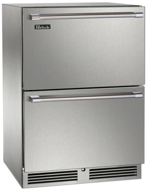 Perlick® Signature 24" 5.2 Cu. Ft. Stainless Steel Refrigerator Drawers-0