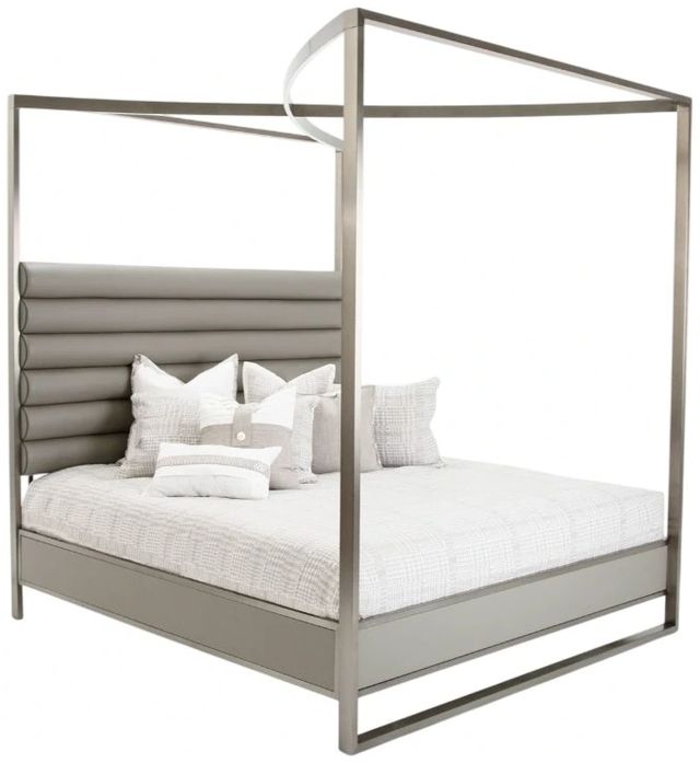 Michael Amini® Metro Lights™ Midnight Queen Canopy Bed-0