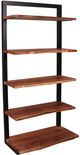 A & B Home Brown Acacia Wood and Iron Tall Bookshelf-0