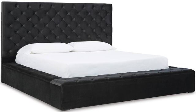 Signature Design by Ashley® Lindenfield 3-Piece Silver California King Upholstered Storage Bed Set-1