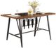 Mazin Furniture Selbyville Light Cherry Counter Height Dining Table with Gunmetal Base-0