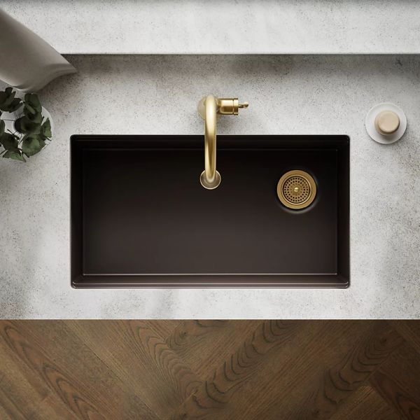 KOHLER® Billings® Matte Brown 33" Undermount Single-Bowl Workstation Kitchen Sink-2