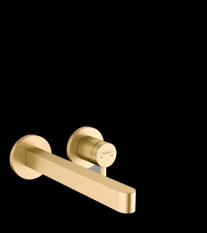 Hansgrohe Finoris Brushed Gold Optic Wall-Mounted Single-Handle Faucet Trim without Pop-up Drain-0