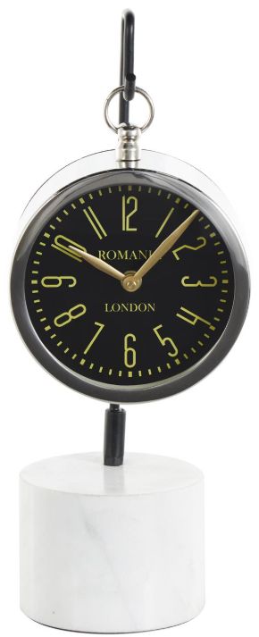 Deco Marche Silver Clock with Black and White Stand-1