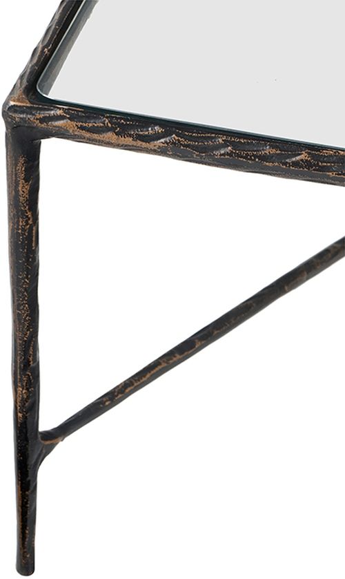 LR Home Glass Top Coffee Table with Bronze Base-3