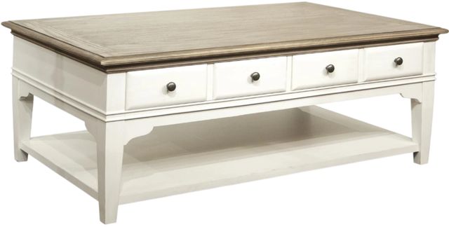 Riverside Furniture Myra Natural Coffee Table with Paperwhite Base-0