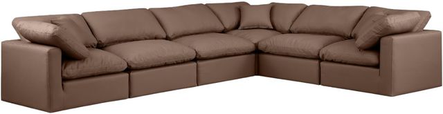 Meridian Furniture Indulge 6-Piece Brown Modular Sectional-0