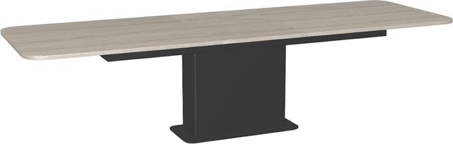 Amisco Customizable Lucarelli 120" Rectangular Extendable Table with 1" Thermo Fused Laminate Top, Radius Corners and 1 Leaf-1