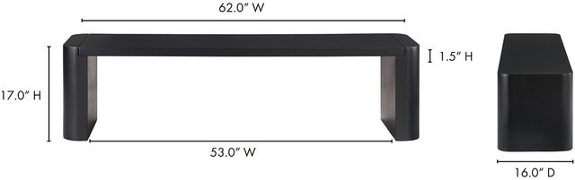 Moe's Home Collection Post Black Small Dining Bench-2