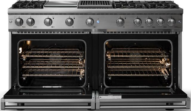 Viking® 5 Series 60" Stainless Steel Pro Style Gas (LP) Range with Polished Chrome Trim-1