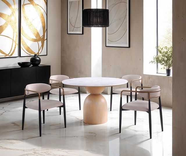 Furniture of America® Neasden Natural/Black/White Dining Table-1