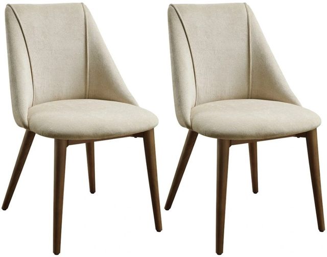 ACME Furniture Willene 2-Piece Beige/Walnut Side Chair Set-0
