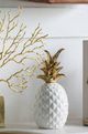 A & B Home Gold/White Ceramic Pineapple-4