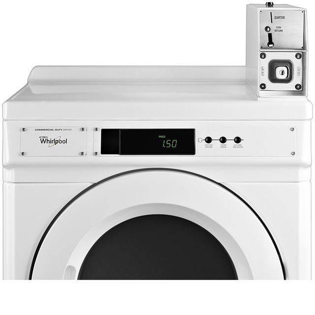 Whirlpool Commercial 6.7 Cu. Ft. Coin-Operated Gas Front-Load Dryer - White-1