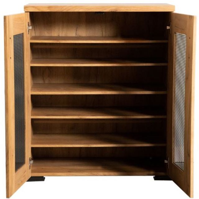 Coaster® Bristol Golden Oak Metal Mesh Door Accent Cabinet-1