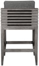 Armen Living Vienna 2-Piece Light Gray Wooden/Fabric Outdoor Counter Stool Set-5