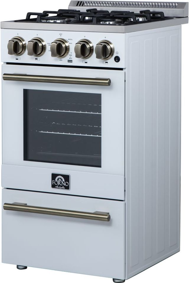 FORNO® Lamazze Alta Qualita 20" White Freestanding Gas Range-2